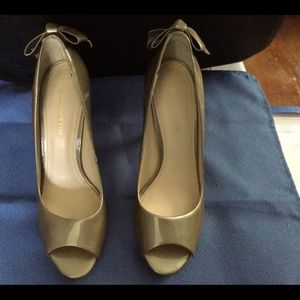 Champagne Peeptoe Pumps